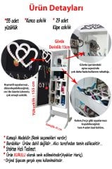 First Mobilya - Trendy (İA) - Kilitli - Kurulu - Ayaklı - Takı dolabı - Gövde Beyaz / Kumaş Fuşya