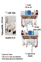 Kardelen - Çok Amaçlı - Aynalı 2 Raflı Takı Askılığı-BEYAZ