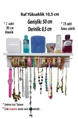 Kardelen - Çok Amaçlı Raflı Takı Askılığı-BEYAZ