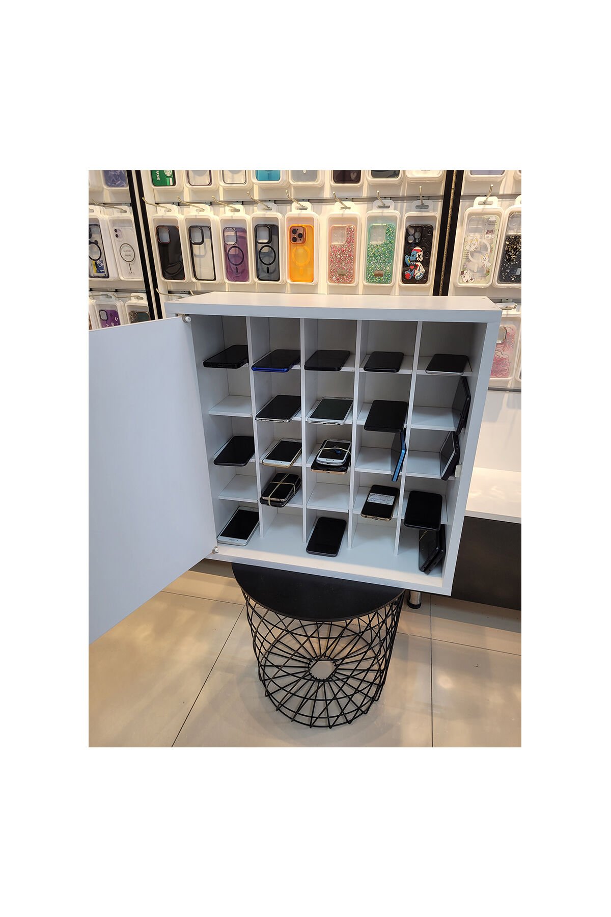 Orkide 25-10*10 Cep Telefonu Pasaport Kimlik Saklama Kabini Hediyelik Dolap Beyaz