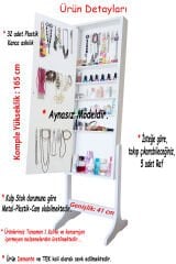 Yıldız - Aynasız - Demonte - Ayaklı - Çok Amaçlı - Hediyelik - Takı Dolabı - Beyaz