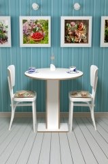 Sümbül - Hediyelik - Çok Amaçlı Masa - Beyaz Gövde Beyaz-  Pvc Bant Cordoba