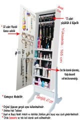 First-Mobilya-Number one- Kalpli - Kilitli-Demonte-Ayaklı-Aynalı-Takı-Dolabı-Hediyelik-Çok-Amaçlı-Takı-Dolabı-Beyaz-101.YLDZ.92