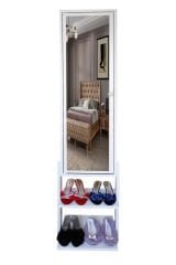 First Mobilya Yıldız Demonte Raf Ayaklı Aynalı Takı Dolabı Beyaz