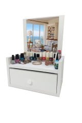 Gelincik Aynalı masa üstü çok amaçlı hediyelik makyaj malzeme düzenleyici Beyaz