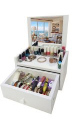 Gelincik Aynalı masa üstü çok amaçlı hediyelik makyaj malzeme düzenleyici Beyaz