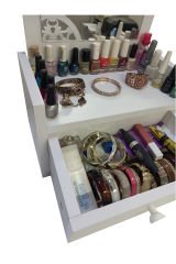 Gelincik Aynalı masa üstü çok amaçlı hediyelik makyaj malzeme düzenleyici Beyaz