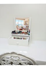 Gelincik Aynalı masa üstü çok amaçlı hediyelik makyaj malzeme düzenleyici Beyaz