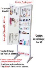 First-Mobilya-Yıldız-Demonte-Ayaklı-Aynalı-Takı-Dolabı-Hediyelik-Çok-Amaçlı-Takı-Dolabı-Beyaz-101.YLDZ.01