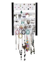 Takı Dolabı - Anemon - Duvar tipi Takı Organizatörü - Beyaz/Siyah